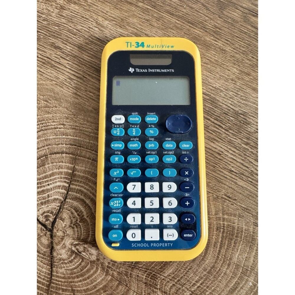 Texas Instruments TI-34 Multiview Scientific Calculator Yellow Blue No Cover